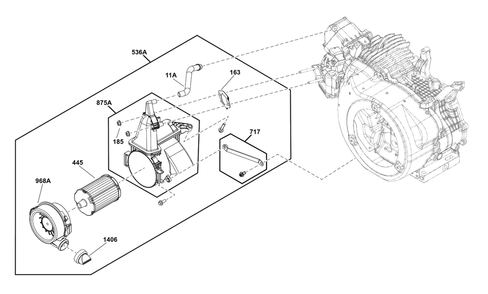 Air Cleaner Group Diagram and Parts List for 25E337-0031-G1  Briggs and Stratton Engine
